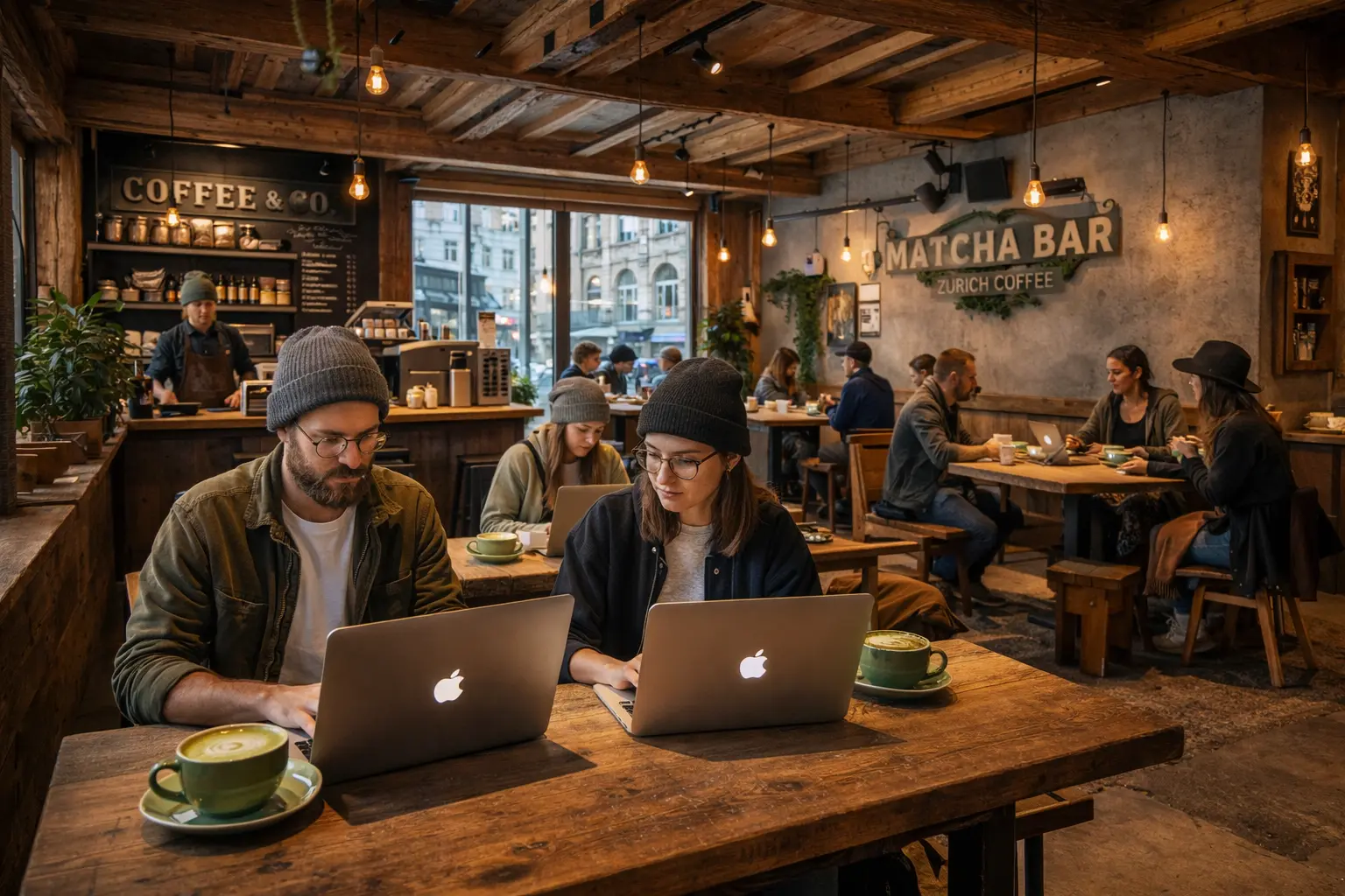 Freelance travaillant dans un café